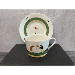 4 Golf Theme HK204 FAIRWAY Cup & Saucers - Optima, Super Strong Fine China